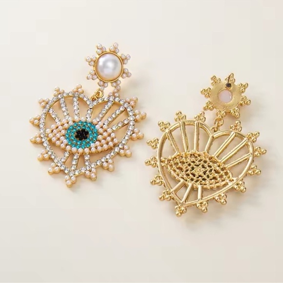 Blue Eyes Protection Crystal Lucky Earrings - Picture 3 of 3